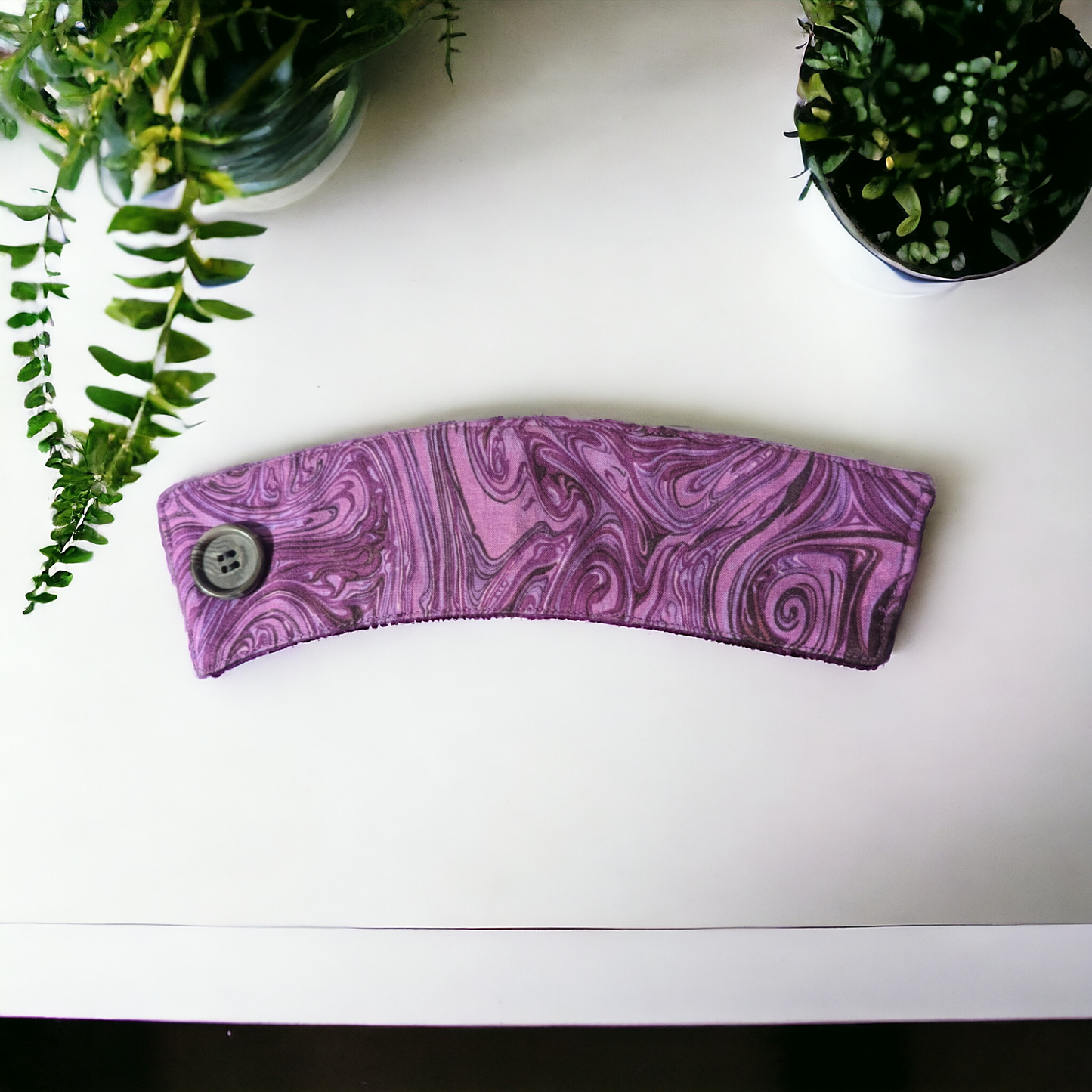 Purple Marble Hot Drink Koozie