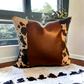 Cowhide & Faux Leather Throw Pillow