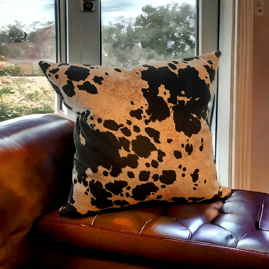 Set Of 2 Cowhide Throw Pillows