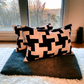 Set Of 2 White & Black Lumbar Throw Pillows