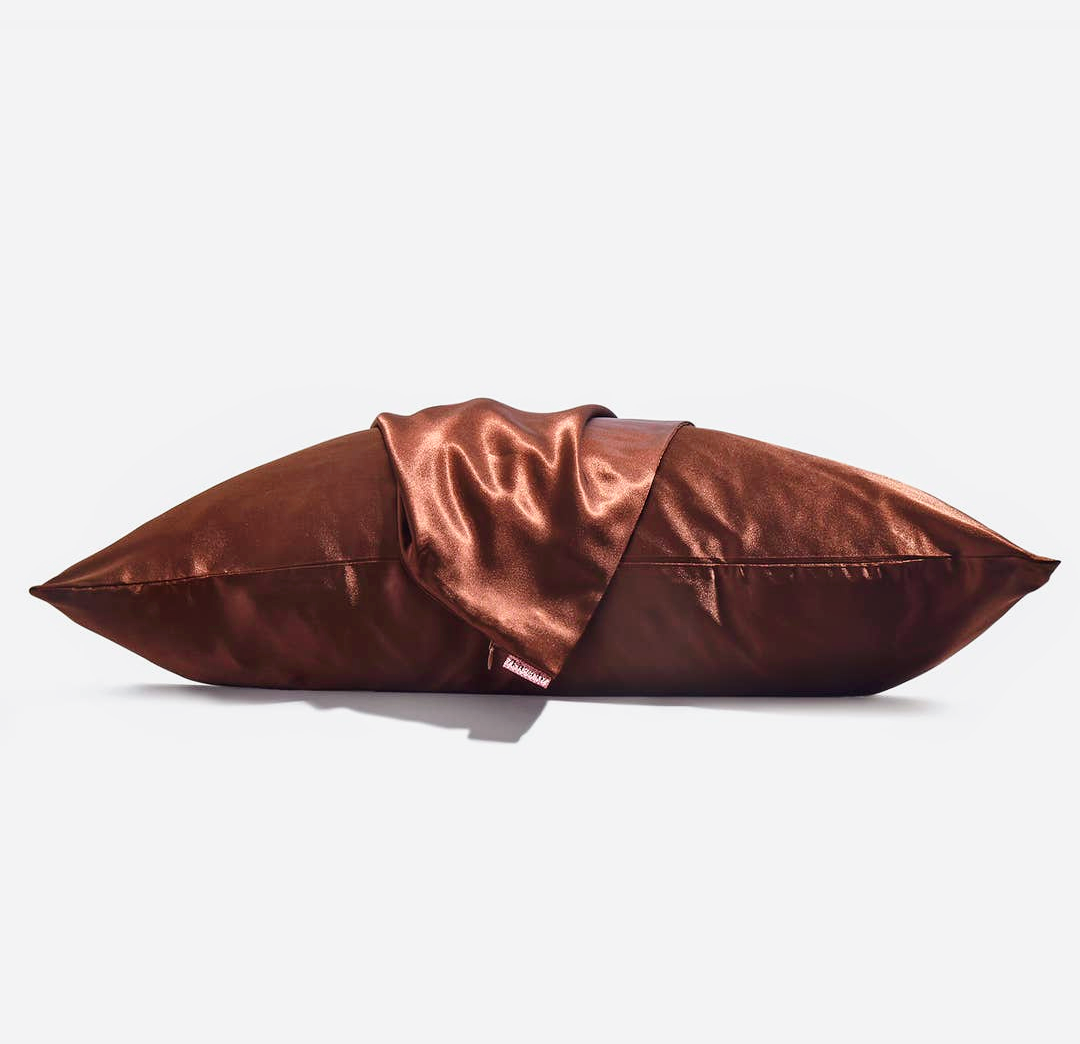 Satin Pillowcase Set - Chocolate