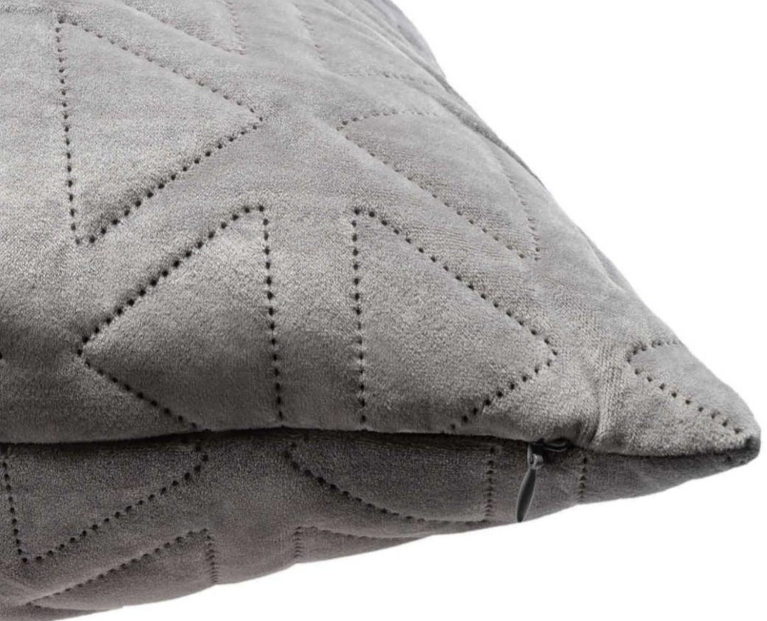 Stitching Triangle Throw Pillow 18" x 18" Cala Gray