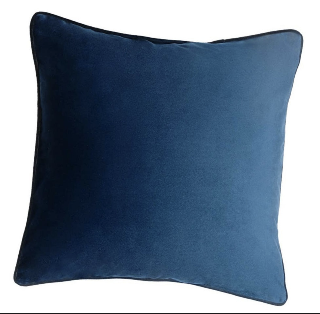 Nuit Velvet Throw Pillow 18" x 18" Blue/Black