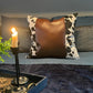 Cowhide & Faux Leather Throw Pillow