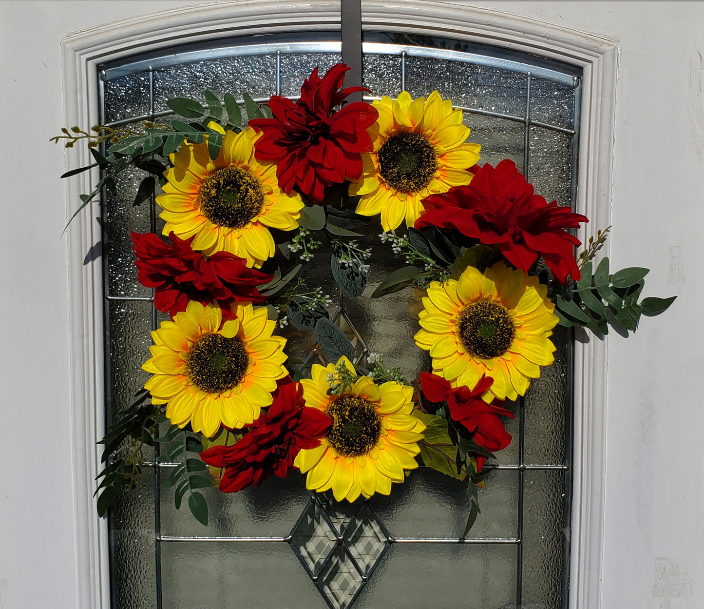 18" Red & Yellow Flower Wreath