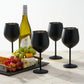 4 Black Wine Glass Set - Stainless Steel Shatterproof Glasses 540 ml
