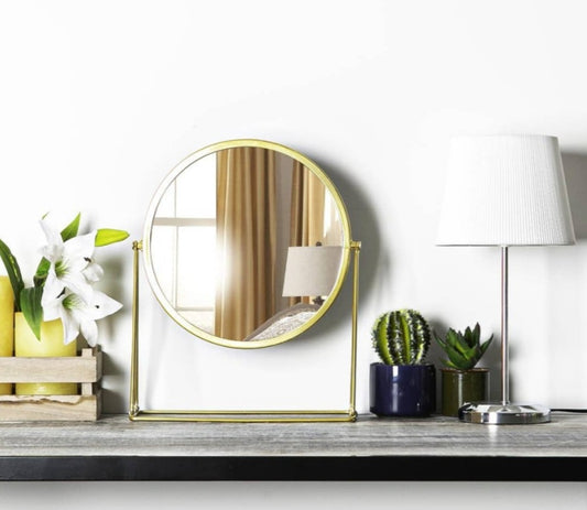 Round Dresser Mirror - Gold