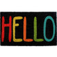 Black Tufted Colorful HELLO Doormat 18" x 30"
