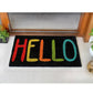 Black Tufted Colorful HELLO Doormat 18" x 30"